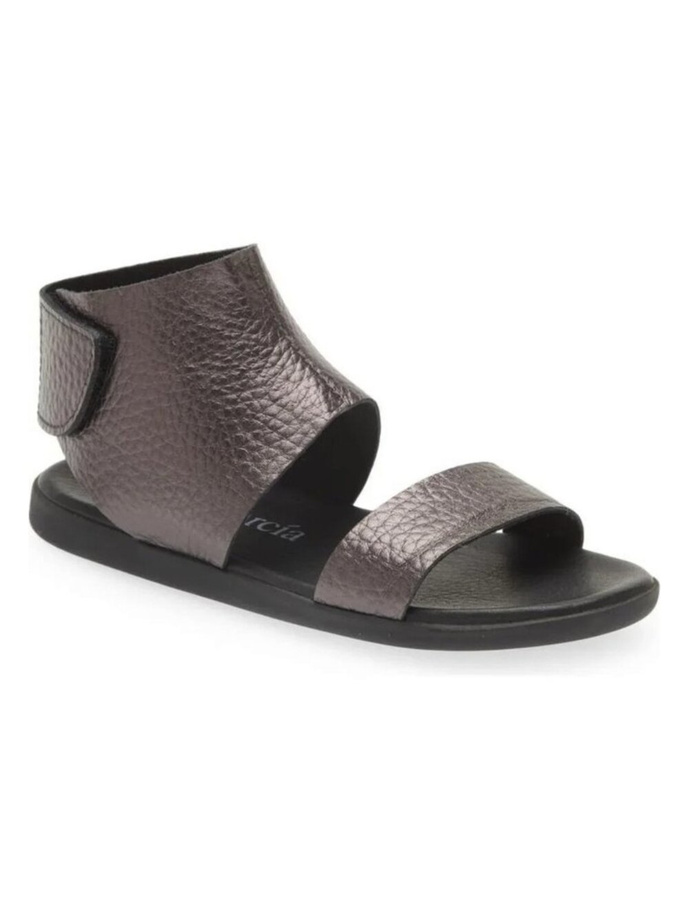 $600 Pedro Garcia Peonia Sandal Black Cervo Lame LEATHER 38 (DD17)
